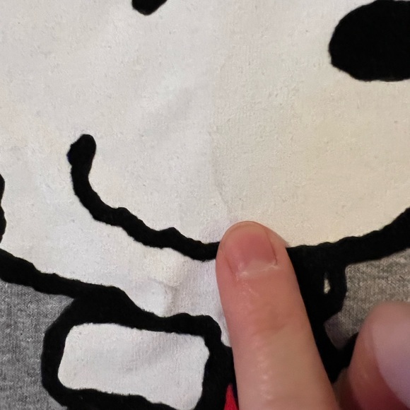 Peanuts Snoopy In Santa Costume With Cookies Vintage Gray T-Shirt FLAW Size XL - Picture 8 of 11